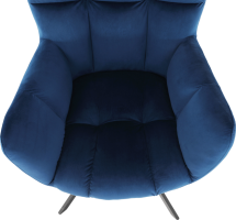 Designové otočné křeslo KOMODO, modrá Velvet látka/černá
