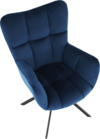 Designové otočné křeslo KOMODO, modrá Velvet látka/černá