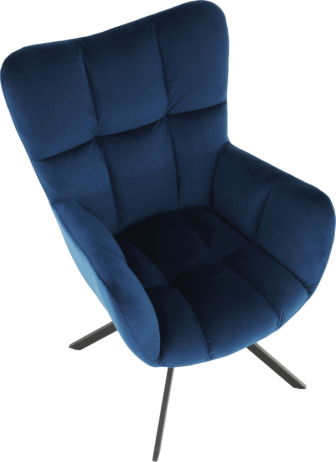 Designové otočné křeslo KOMODO, modrá Velvet látka/černá