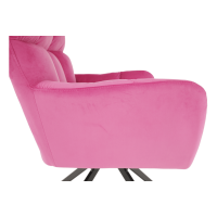 Designové otočné křeslo KOMODO, růžová Velvet látka / černá
