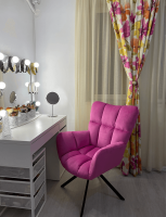 Designové otočné křeslo KOMODO, růžová Velvet látka / černá