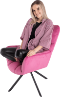 Designové otočné křeslo KOMODO, růžová Velvet látka / černá