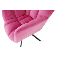 Designové otočné křeslo KOMODO, růžová Velvet látka / černá