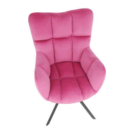 Designové otočné křeslo KOMODO, růžová Velvet látka / černá