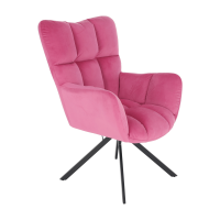 Designové otočné křeslo KOMODO, růžová Velvet látka / černá