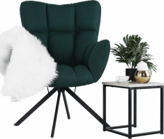 Designové otočné křeslo KOMODO, zelená/černá, látka