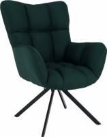 Designové otočné křeslo KOMODO, zelená/černá, látka