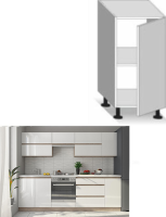 Dolní skříňka jednodveřová LINE WHITE, bílý vysoký lesk HG