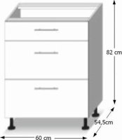 Dolní skříňka LINE D60, dub sonoma