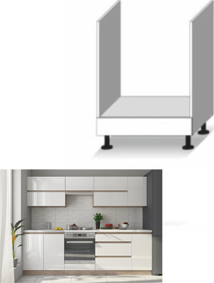 Skříňka dolní, bílý vysoký lesk HG, LINE WHITE