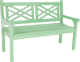 Dřevěná zahradní lavička FABLA, neo mint, 124 cm