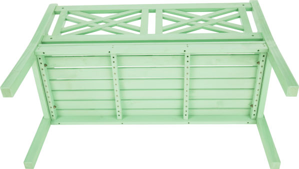 Dřevěná zahradní lavička FABLA, neo mint, 124 cm