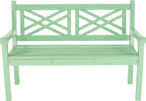 Dřevěná zahradní lavička FABLA, neo mint, 124 cm