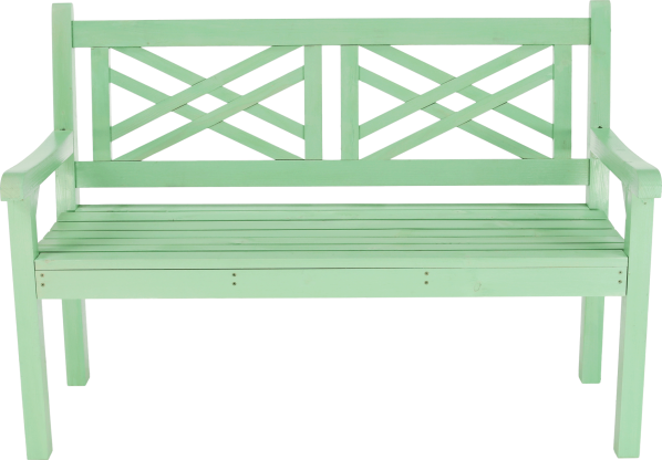 Dřevěná zahradní lavička FABLA, neo mint, 124 cm