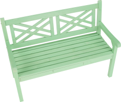 Dřevěná zahradní lavička FABLA, neo mint, 124 cm