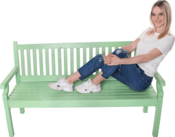 Dřevěná zahradní lavička KOLNA, neo mint, 150 cm