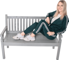 Dřevěná zahradní lavička KOLNA, šedá, 124 cm