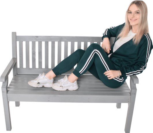 Dřevěná zahradní lavička KOLNA, šedá, 124 cm