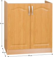 Dřezová skříňka LORA MDF NEW KLASIK S80ZL, olše