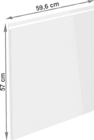 Dvířka na myčku, bílá extra vysoký lesk HG, 59,6x57, AURORA