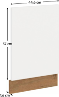 Dvířka VEGA ZM 570x446 na vestavnou myčku nádobí, dub lancelot / bílá extra vysoký lesk HG