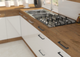 Dvířka VEGA ZM 570x446 na vestavnou myčku nádobí, dub lancelot / bílá extra vysoký lesk HG