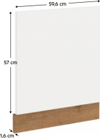 Dvířka VEGA ZM 570x596 na vestavnou myčku nádobí, dub lancelot / bílá extra vysoký lesk HG