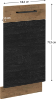Dvířka VEGA ZM 713x446 na vestavnou myčku nádobí, šedá matná