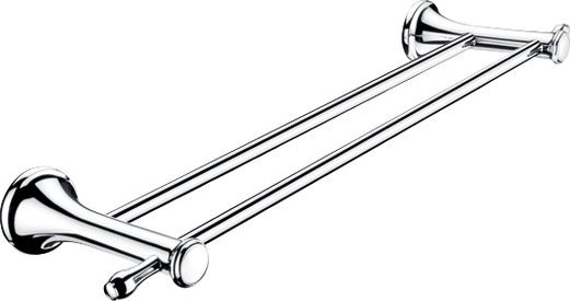 Dvojitý držák na ručníky LADA, chrom, 515 mm
