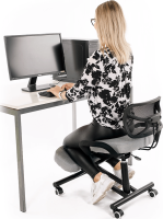 Ergonomický klekosed RUFUS, šedohnědá taupe/černá