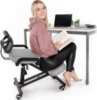 Ergonomický klekosed RUFUS, šedohnědá taupe/černá