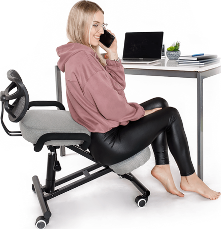 Ergonomický klekosed RUFUS, šedohnědá taupe/černá