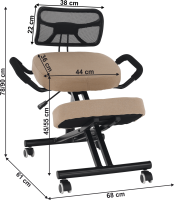 Ergonomická klekačka, béžová/černá, RUFUS