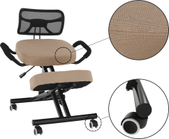 Ergonomická klekačka, béžová/černá, RUFUS