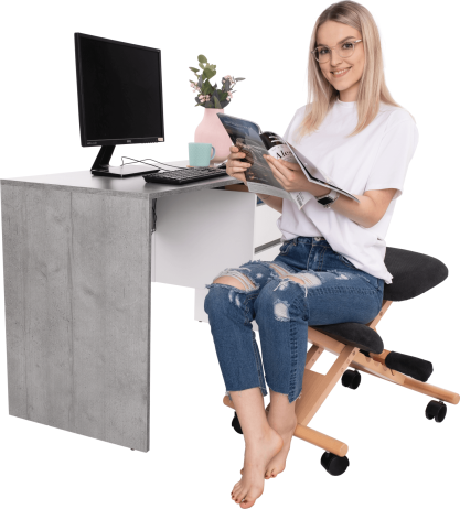 Ergonomická klekačka GROCO, černá/buk