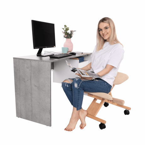Ergonomická klekačka GROCO, krémová/buk
