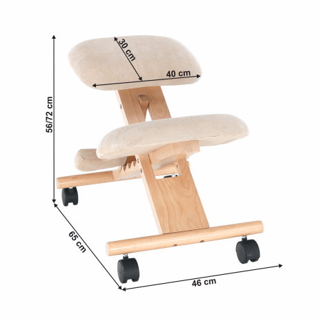 Ergonomická klekačka GROCO, krémová/buk