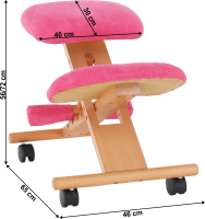 Ergonomická klekačka, růžová / buk, GROCO