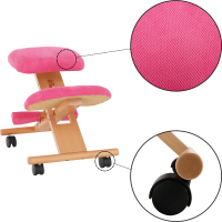 Ergonomická klekačka, růžová / buk, GROCO
