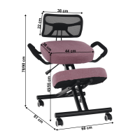 Ergonomická klekačka, růžová/černá, RUFUS
