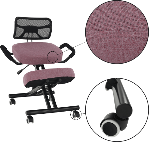 Ergonomická klekačka, růžová/černá, RUFUS