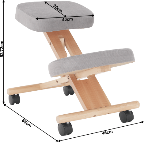Ergonomická klekačka FLONET, šedohnědá taupe/buk