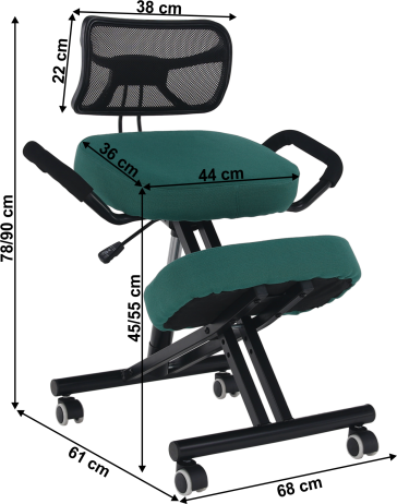 Ergonomická klekačka, zelená/černá, RUFUS