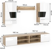 Obývací stěna Montana dub artisan / bílá