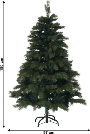 Vánoční stromek, full 3D, zelená, 180 cm, CHRISTMAS TYP 12