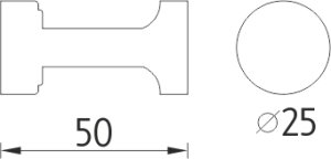Háček do koupelny, 50x25mm