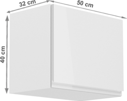 Horní skříňka, bílá / bílý extra vysoký lesk, AURORA G50K