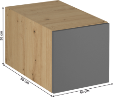 Horní skříňka, dub artisan/šedý mat, LANGEN N40