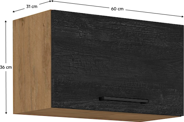 Horní skříňka VEGA 60 GU-36 1F, dub lancelot / šedá matná