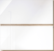 Skříňka horní dvoudveřová, bílý vysoký lesk HG, LINE WHITE